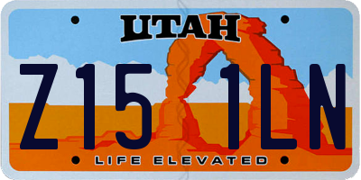 UT license plate Z151LN