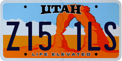 UT license plate Z151LS