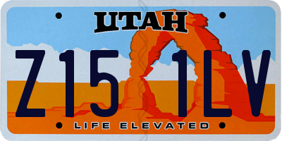 UT license plate Z151LV