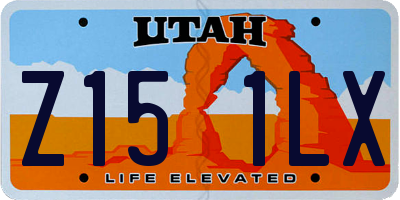 UT license plate Z151LX