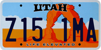 UT license plate Z151MA