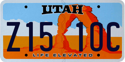 UT license plate Z151OC