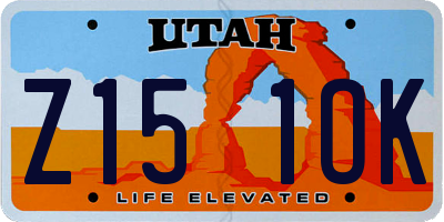 UT license plate Z151OK