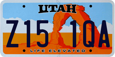 UT license plate Z151QA