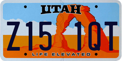 UT license plate Z151QT