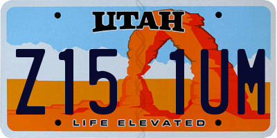 UT license plate Z151UM