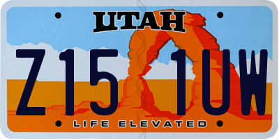 UT license plate Z151UW