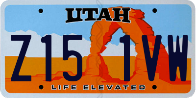 UT license plate Z151VW