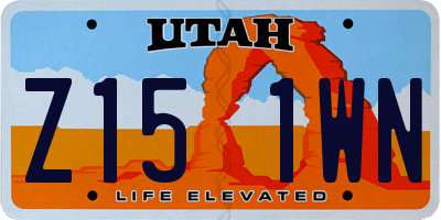 UT license plate Z151WN