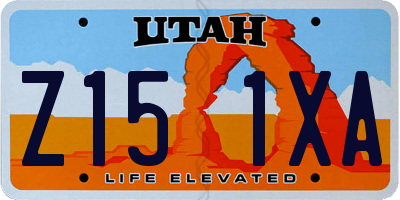 UT license plate Z151XA