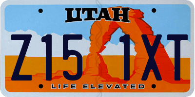 UT license plate Z151XT