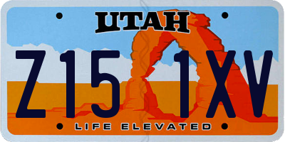 UT license plate Z151XV