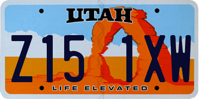 UT license plate Z151XW