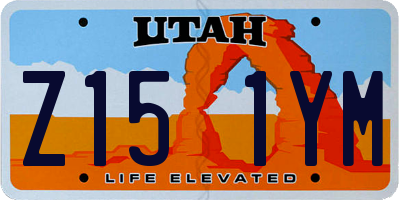 UT license plate Z151YM