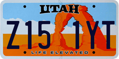 UT license plate Z151YT