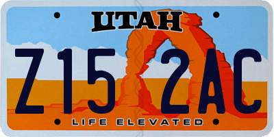 UT license plate Z152AC