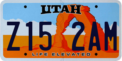 UT license plate Z152AM