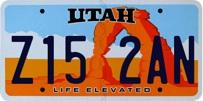UT license plate Z152AN