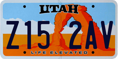 UT license plate Z152AV