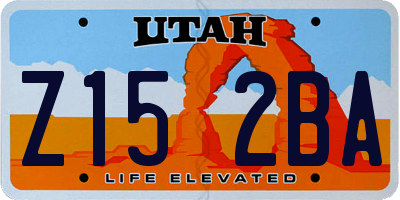 UT license plate Z152BA
