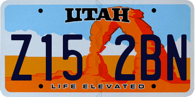 UT license plate Z152BN