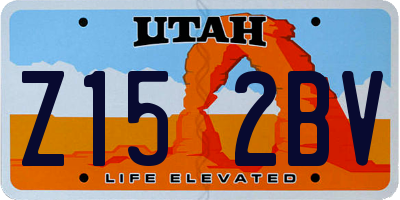 UT license plate Z152BV