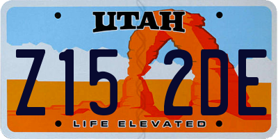 UT license plate Z152DE