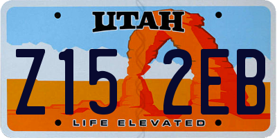 UT license plate Z152EB