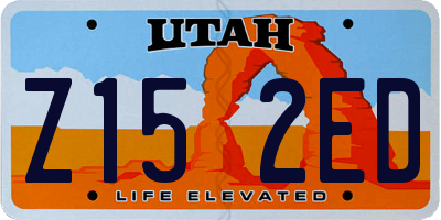 UT license plate Z152ED