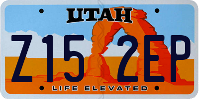 UT license plate Z152EP