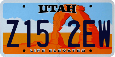 UT license plate Z152EW