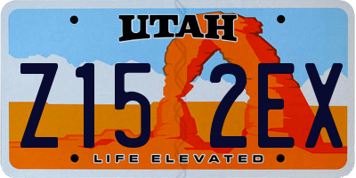 UT license plate Z152EX