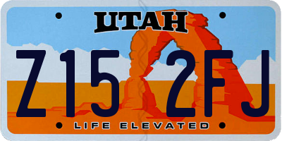 UT license plate Z152FJ