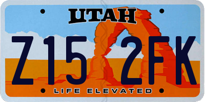 UT license plate Z152FK