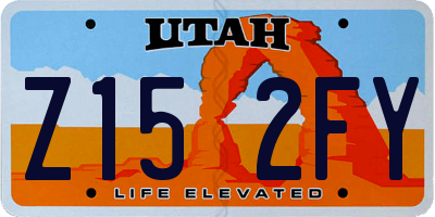 UT license plate Z152FY