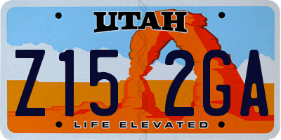 UT license plate Z152GA