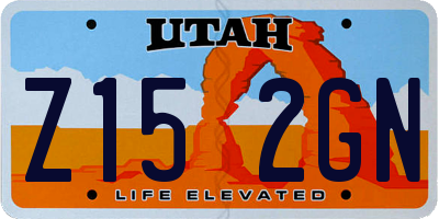 UT license plate Z152GN
