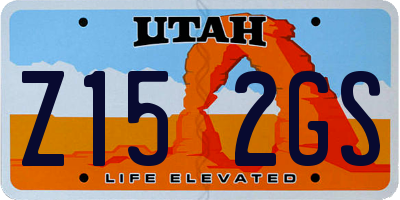 UT license plate Z152GS
