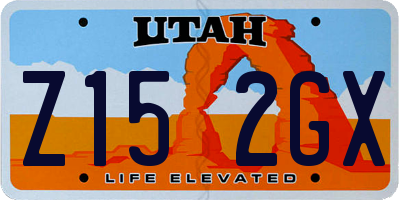 UT license plate Z152GX