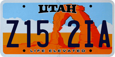 UT license plate Z152IA