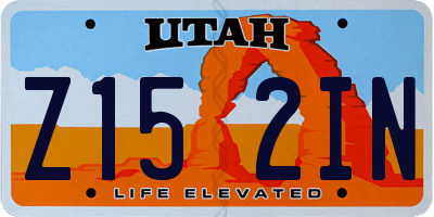 UT license plate Z152IN