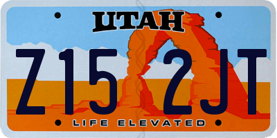 UT license plate Z152JT