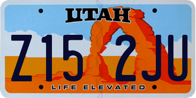 UT license plate Z152JU