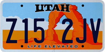 UT license plate Z152JV