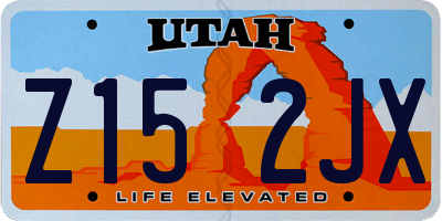 UT license plate Z152JX