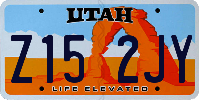 UT license plate Z152JY