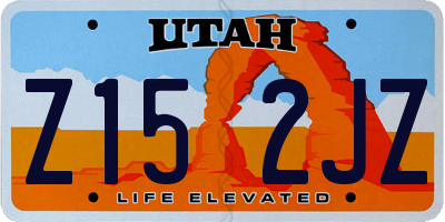 UT license plate Z152JZ