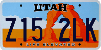 UT license plate Z152LK