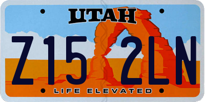 UT license plate Z152LN