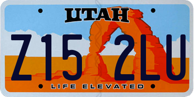 UT license plate Z152LU